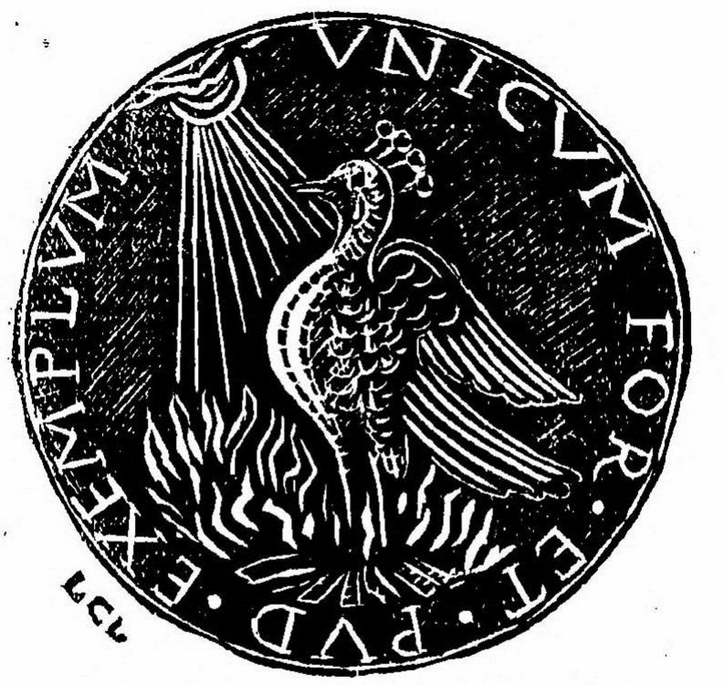 Fig.10 - Le Phénix emblème de force et de pudicité. Médaille de J.Astalia, XVe s.