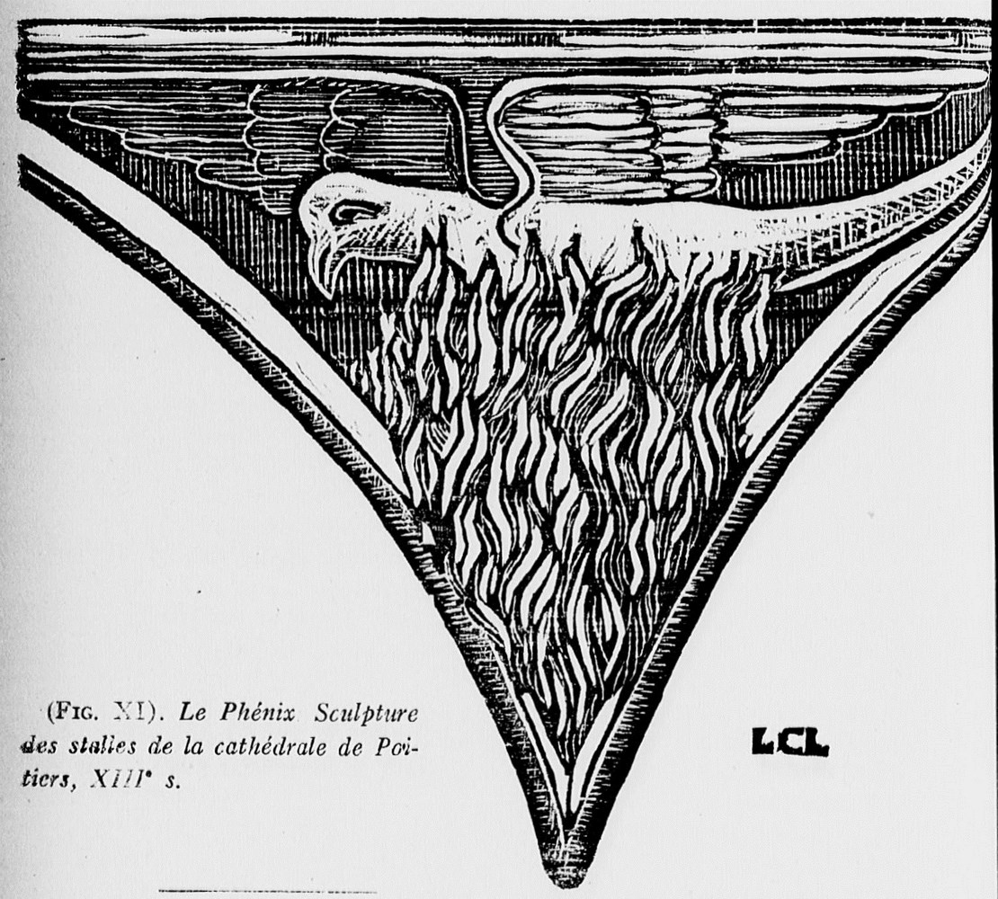 Fig.11 - Le Phénix. Sculpture des stalles de la cathédrale de Poitiers, XIIIe s.