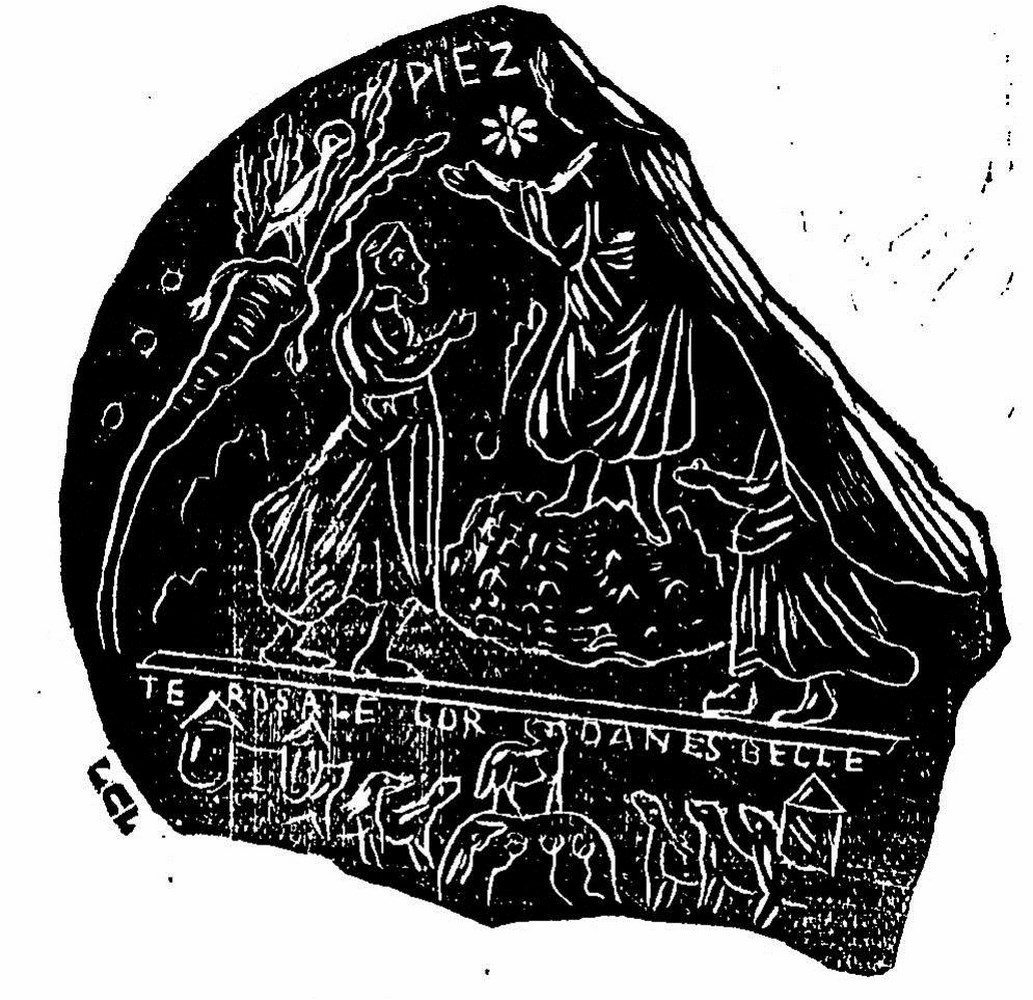 Fig.4 - Le Christ-Phénix. Fonds de coupe des Catacombes de Rome (d’après G. de Saint Laurent, op. cit.)